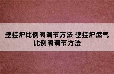 壁挂炉比例阀调节方法 壁挂炉燃气比例阀调节方法